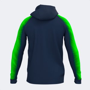 JOMA ELITE XI ZIP-UP HOODIE NAVY FLUOR GREEN