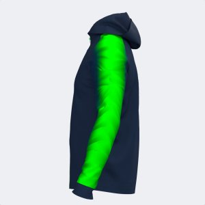 JOMA ELITE XI ZIP-UP HOODIE NAVY FLUOR GREEN
