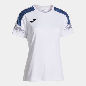 JOMA CHAMPIONSHIP VIII SHORT SLEEVE T-SHIRT WHITE ROYAL BLUE