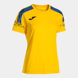 JOMA CHAMPIONSHIP VIII SHORT SLEEVE T-SHIRT YELLOW ROYAL BLUE