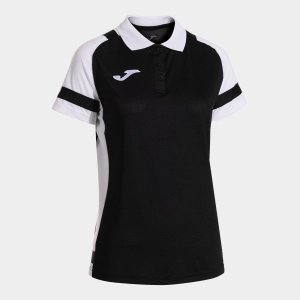 JOMA LIDER SHORT SLEEVE POLO BLACK WHITE