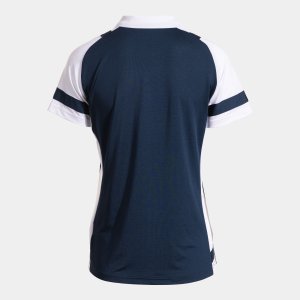 JOMA LIDER SHORT SLEEVE POLO NAVY BLUE WHITE