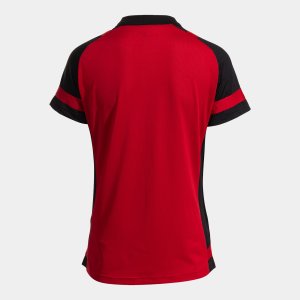 JOMA LIDER SHORT SLEEVE POLO RED BLACK