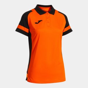 JOMA LIDER SHORT SLEEVE POLO ORANGE BLACK