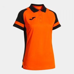 JOMA LIDER SHORT SLEEVE POLO ORANGE BLACK