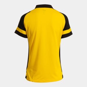 JOMA LIDER SHORT SLEEVE POLO YELLOW BLACK