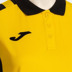 JOMA LIDER SHORT SLEEVE POLO YELLOW BLACK