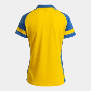 JOMA LIDER SHORT SLEEVE POLO YELLOW ROYAL BLUE
