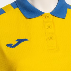 JOMA LIDER SHORT SLEEVE POLO YELLOW ROYAL BLUE
