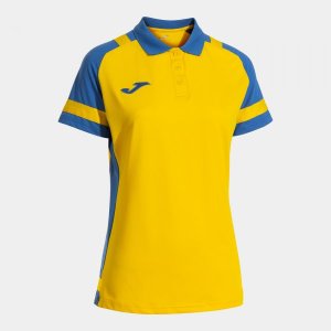 JOMA LIDER SHORT SLEEVE POLO YELLOW ROYAL BLUE