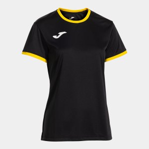 JOMA COMBI PREMIUM SHORT SLEEVE T-SHIRT BLACK YELLOW