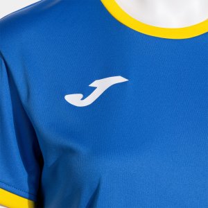 JOMA COMBI PREMIUM SHORT SLEEVE T-SHIRT ROYAL BLUE YELLOW