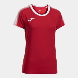 JOMA ELITE XI SHORT SLEEVE T-SHIRT RED WHITE