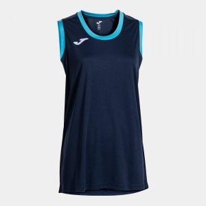 JOMA CANCHA SLEEVELESS SHIRT DARK NAVY FLUOR TURQUOISE