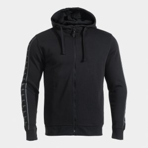 JOMA ICONO STREET ZIP-UP HOODIE BLACK DARK GRAY