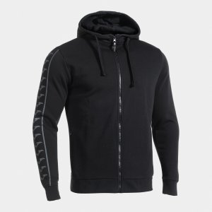 JOMA ICONO STREET ZIP-UP HOODIE BLACK DARK GRAY