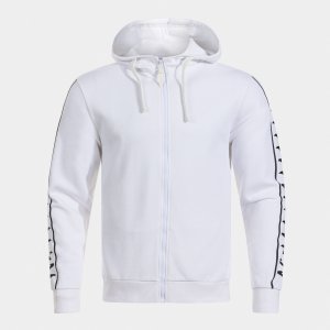 JOMA ICONO STREET ZIP-UP HOODIE WHITE BLACK