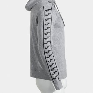 JOMA ICONO STREET ZIP-UP HOODIE LIGHT GRAY BLACK