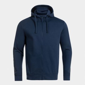 JOMA ICONO STREET ZIP-UP HOODIE NAVY BLUE BLACK