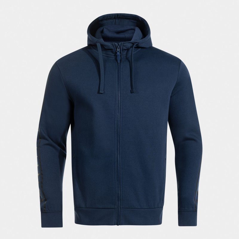 JOMA ICONO STREET ZIP-UP HOODIE NAVY BLUE BLACK