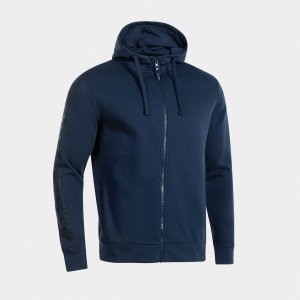 JOMA ICONO STREET ZIP-UP HOODIE NAVY BLUE BLACK