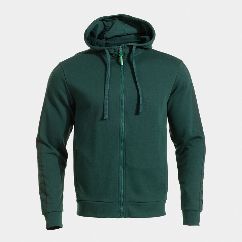 JOMA ICONO STREET ZIP-UP HOODIE GREEN BLACK