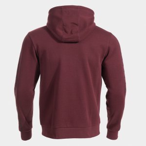 JOMA ICONO STREET ZIP-UP HOODIE BURGUNDY BLACK