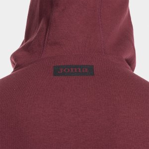 JOMA ICONO STREET ZIP-UP HOODIE BURGUNDY BLACK