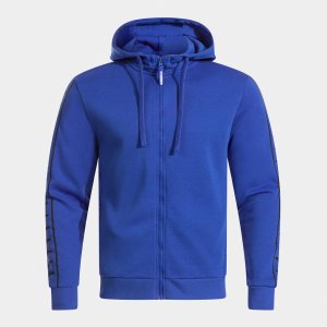 JOMA ICONO STREET ZIP-UP HOODIE ROYAL BLUE BLACK