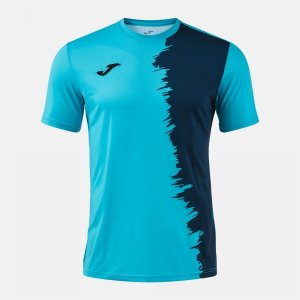 JOMA CITY III SHORT SLEEVE T-SHIRT FLUOR TURQUOISE DARK NAVY