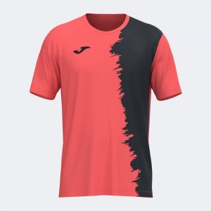 JOMA CITY III SHORT SLEEVE T-SHIRT FLUOR CORAL BLACK