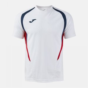 JOMA T-CHAMPIONSHIP SHORT SLEEVE T-SHIRT WHITE DARK NAVY