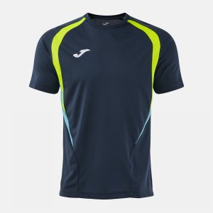 JOMA T-CHAMPIONSHIP SHORT SLEEVE T-SHIRT DARK NAVY FLUOR YELLOW