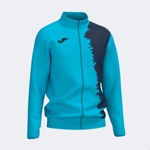 JOMA CITY III FULL ZIP SWEATSHIRT FLUOR TURQUOISE DARK NAVY