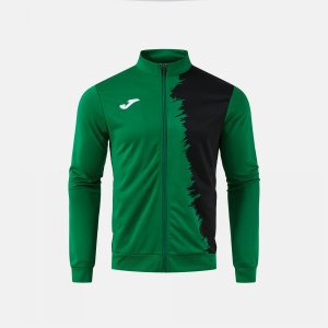 JOMA CITY III FULL ZIP SWEATSHIRT GREEN BLACK