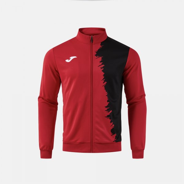 JOMA CITY III FULL ZIP SWEATSHIRT RED BLACK