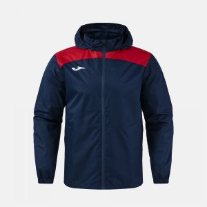 JOMA GLACIER RAINCOAT DARK NAVY RED