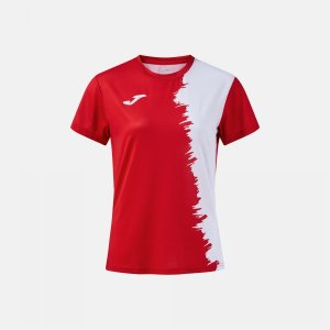 JOMA CITY III SHORT SLEEVE T-SHIRT RED WHITE