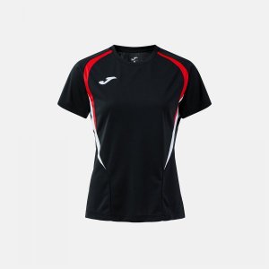 JOMA CHAMPIONSHIP 20 SHORT SLEEVE T-SHIRT BLACK RED
