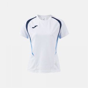 JOMA CHAMPIONSHIP 20 SHORT SLEEVE T-SHIRT WHITE DARK NAVY