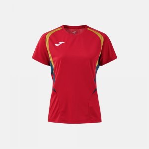 JOMA CHAMPIONSHIP 20 SHORT SLEEVE T-SHIRT RED DARK NAVY