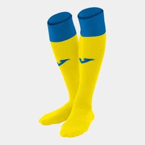 JOMA FOOTBALL SOCKS CALCIO 24 YELLOW-ROYAL PACK 4