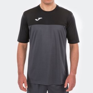 JOMA T-SHIRT WINNER ANTHRACITE-BLACK S/S