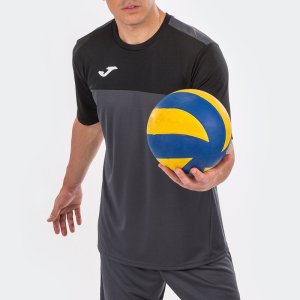 JOMA T-SHIRT WINNER ANTHRACITE-BLACK S/S