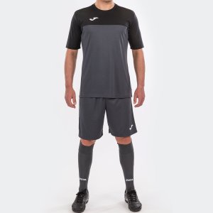 JOMA T-SHIRT WINNER ANTHRACITE-BLACK S/S