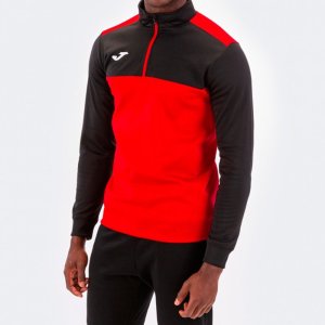 JOMA SWEATSHIRT 1/2 ZIPPER WINNER RED-BLACK