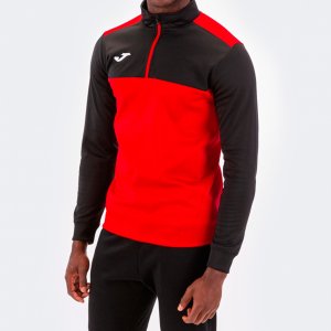 JOMA SWEATSHIRT 1/2 ZIPPER WINNER RED-BLACK