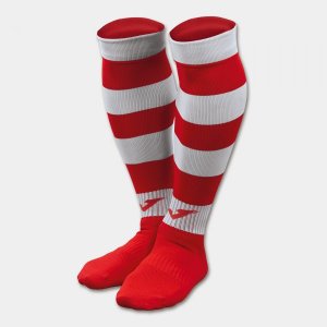 JOMA FOOTBALL SOCKS ZEBRA II RED-WHITE -PACK 4-