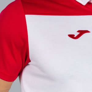 JOMA POLO SHIRT COMBI WHITE-RED S/S