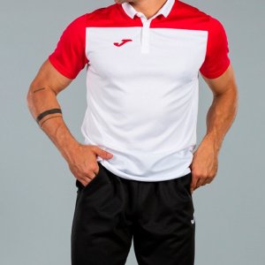 JOMA POLO SHIRT COMBI WHITE-RED S/S